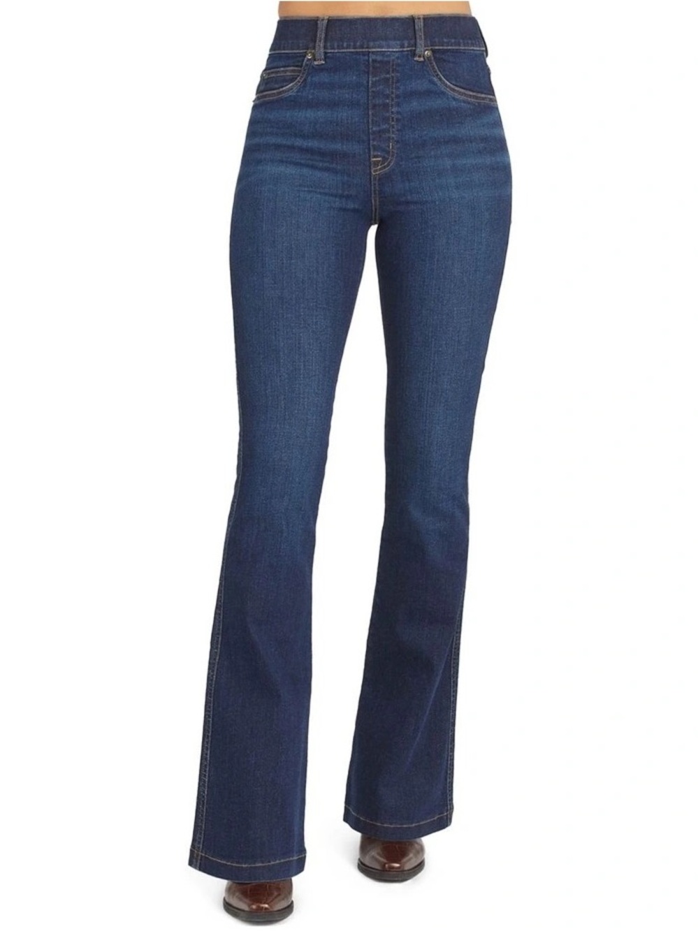 Spanx High-Rise Dark Blue Flare Jeans - Women Small